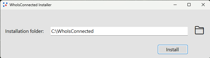 WhoIsConnected installer folder selection